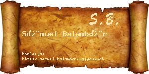 Sámuel Balambér névjegykártya